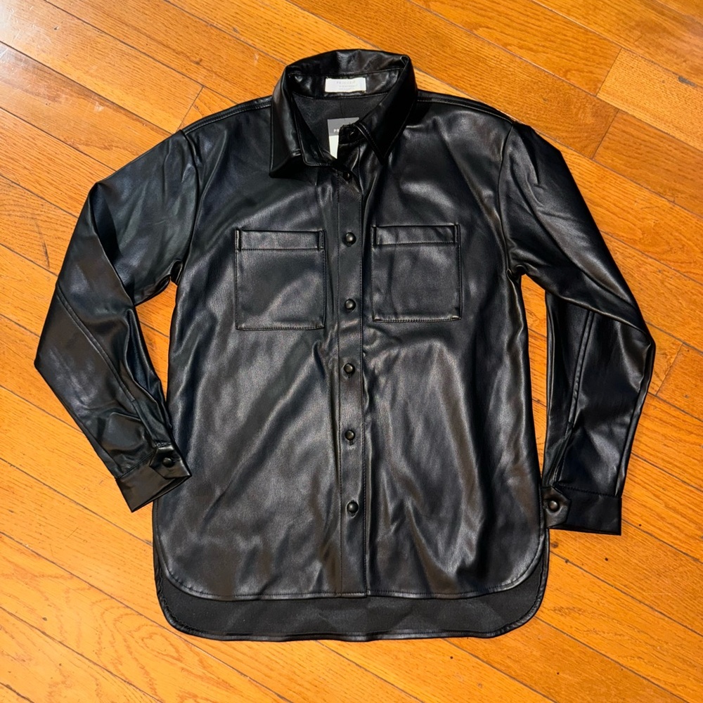 Primark Black Faux Leather Shirt